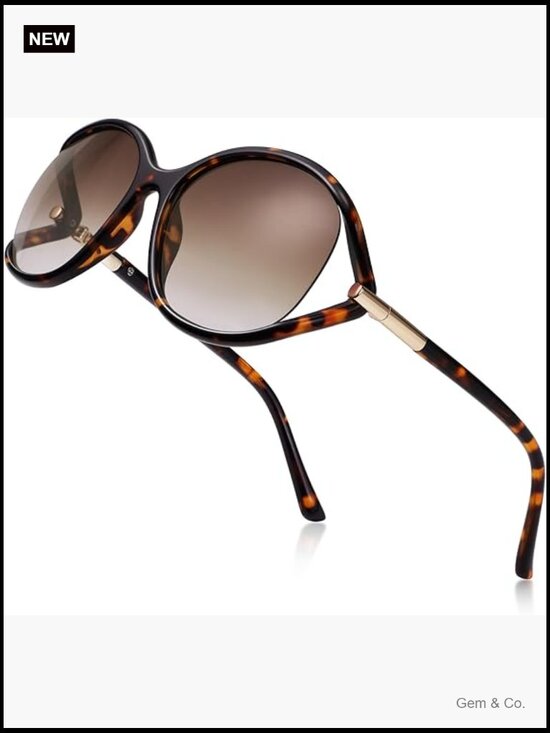 Oversized Oval Retro Butterfly Frame Sunglasses UV400 Protection